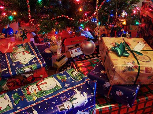 Wrapped Presents Under The Christmas Tree